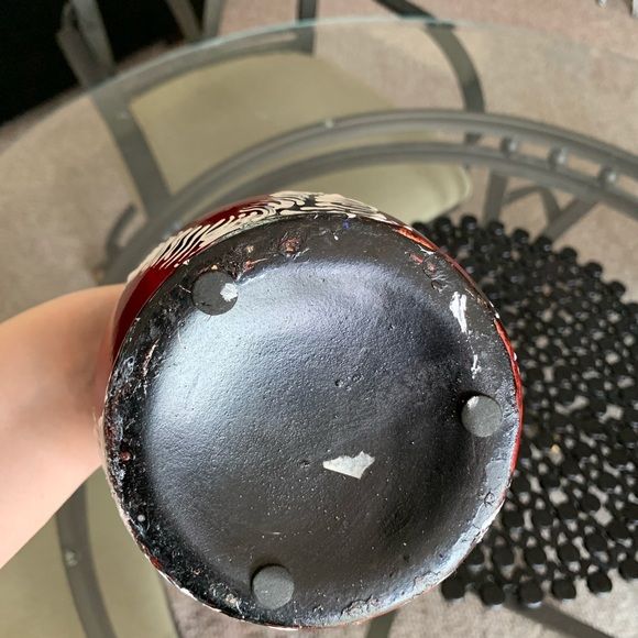 Hand painted one of a kind ceramic, wood vase. New - Picture 6 of 9